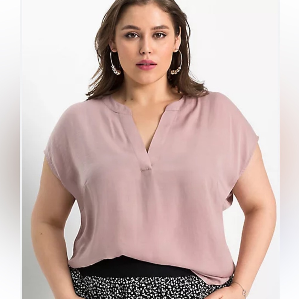 Old Navy Dusty Rose Notch-Neck Blouse